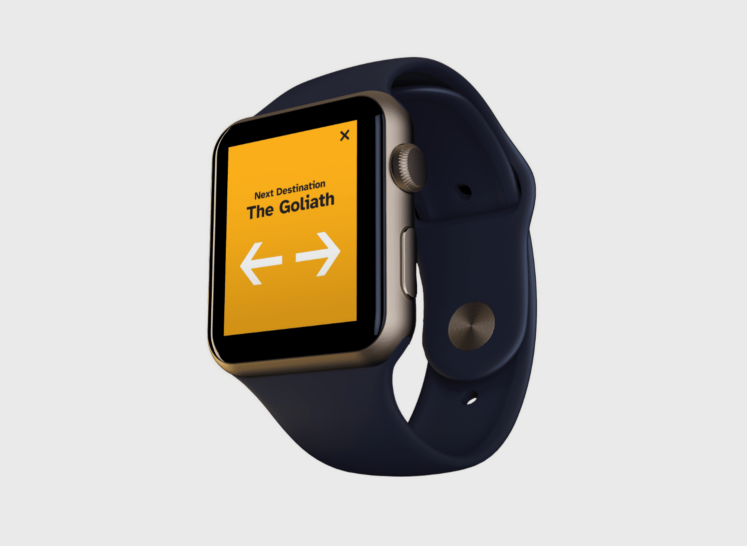 The Gyde app featured on an Apple Watch that gives directional information for users.